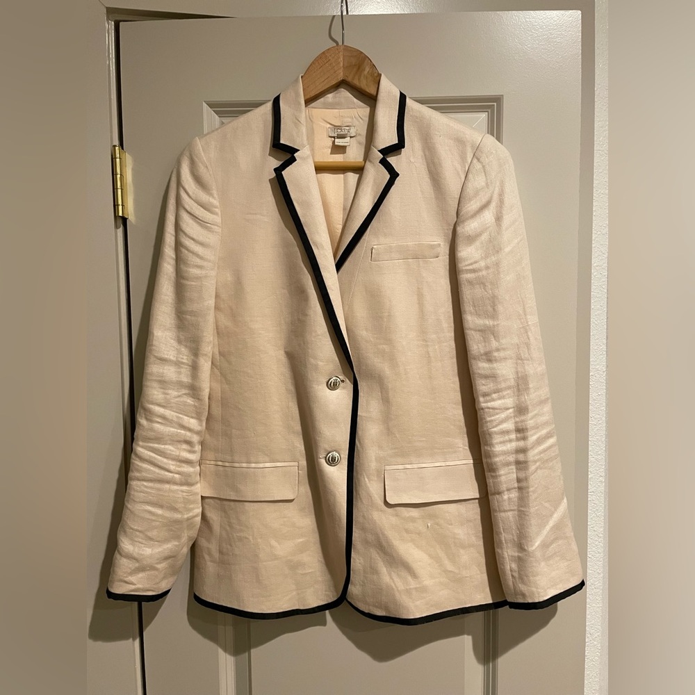 J.Crew Linen Blend Blazer in Light Pink